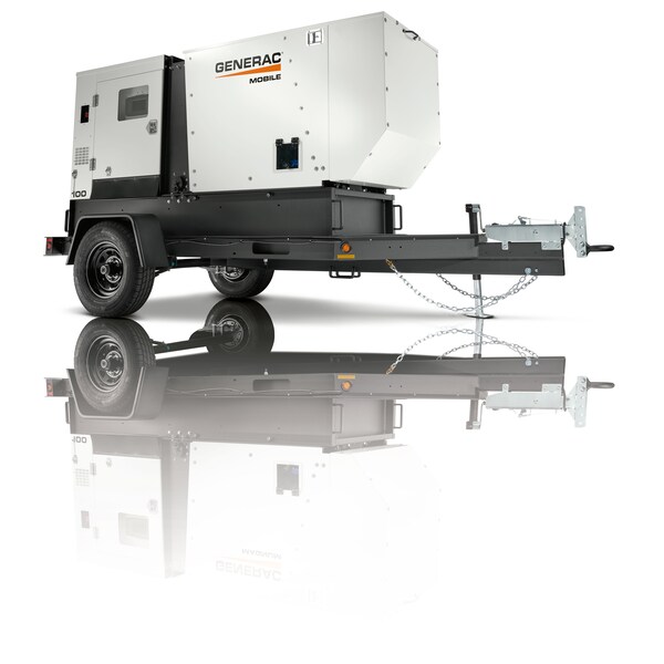 Portable Generator, Diesel, 80 kW Rated, 100 kVA Surge, Electric Start, 120/208/240/277/480V AC